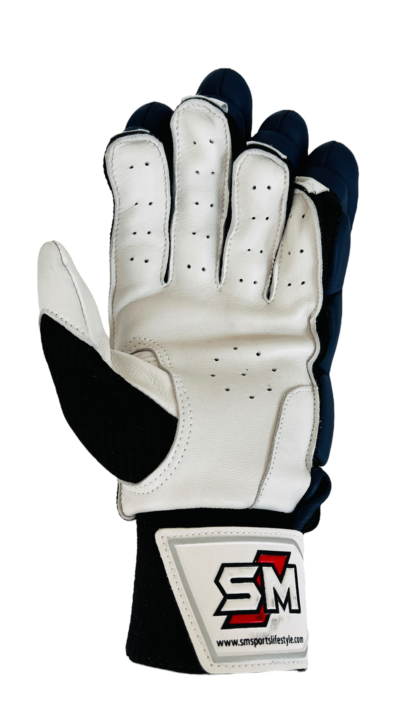 SM IPL Navy&Red Batting Gloves MRH - Image 3